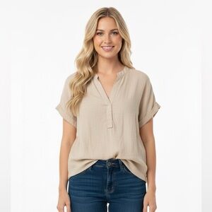 Tan cotton top size medium